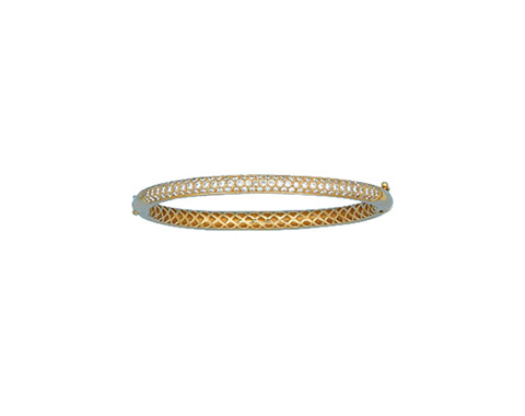18k Yellow  Gold Pave Set Diamond Bangle 2.00ctw